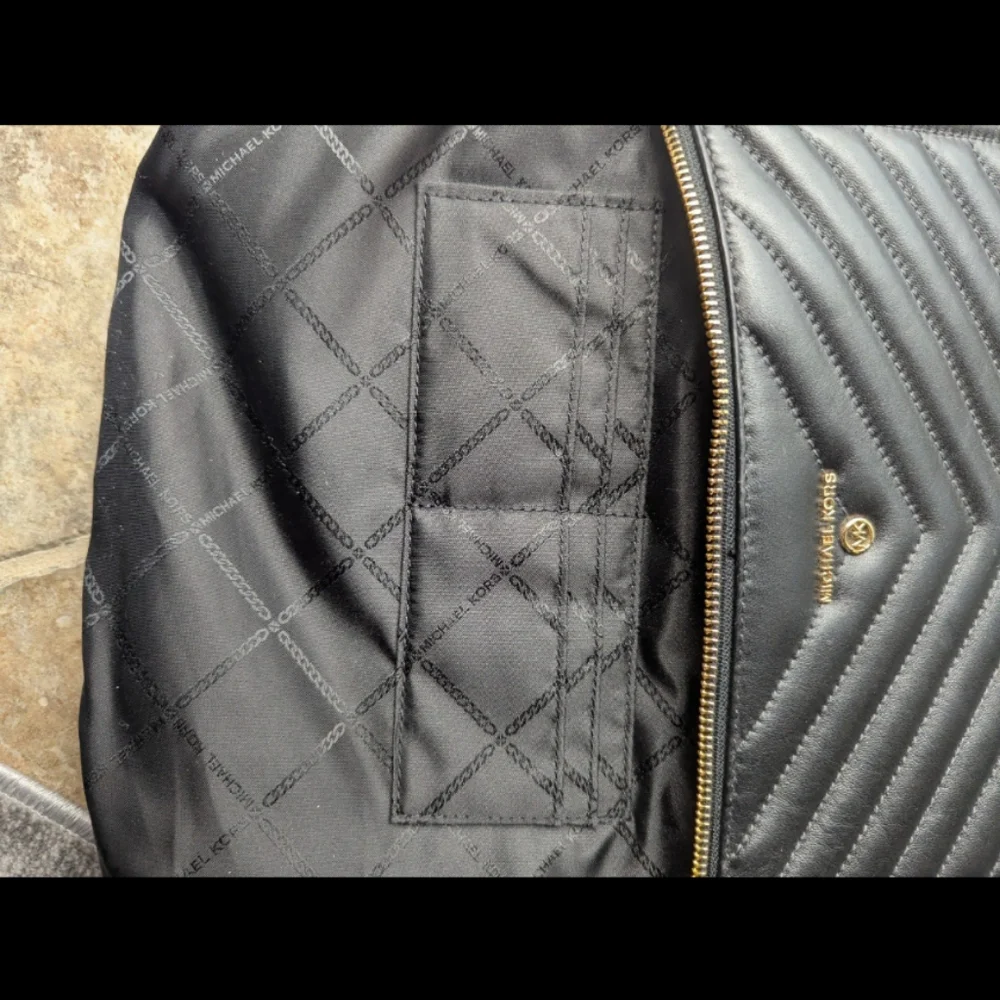 Michael Kors Black Quilted Leather Pouch